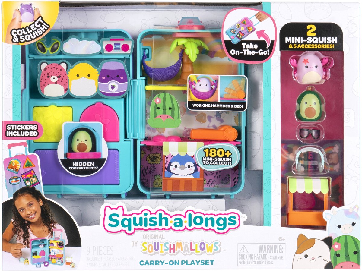 Jazwares squish-a-longs - bagaglio da gioco medio (w2)
