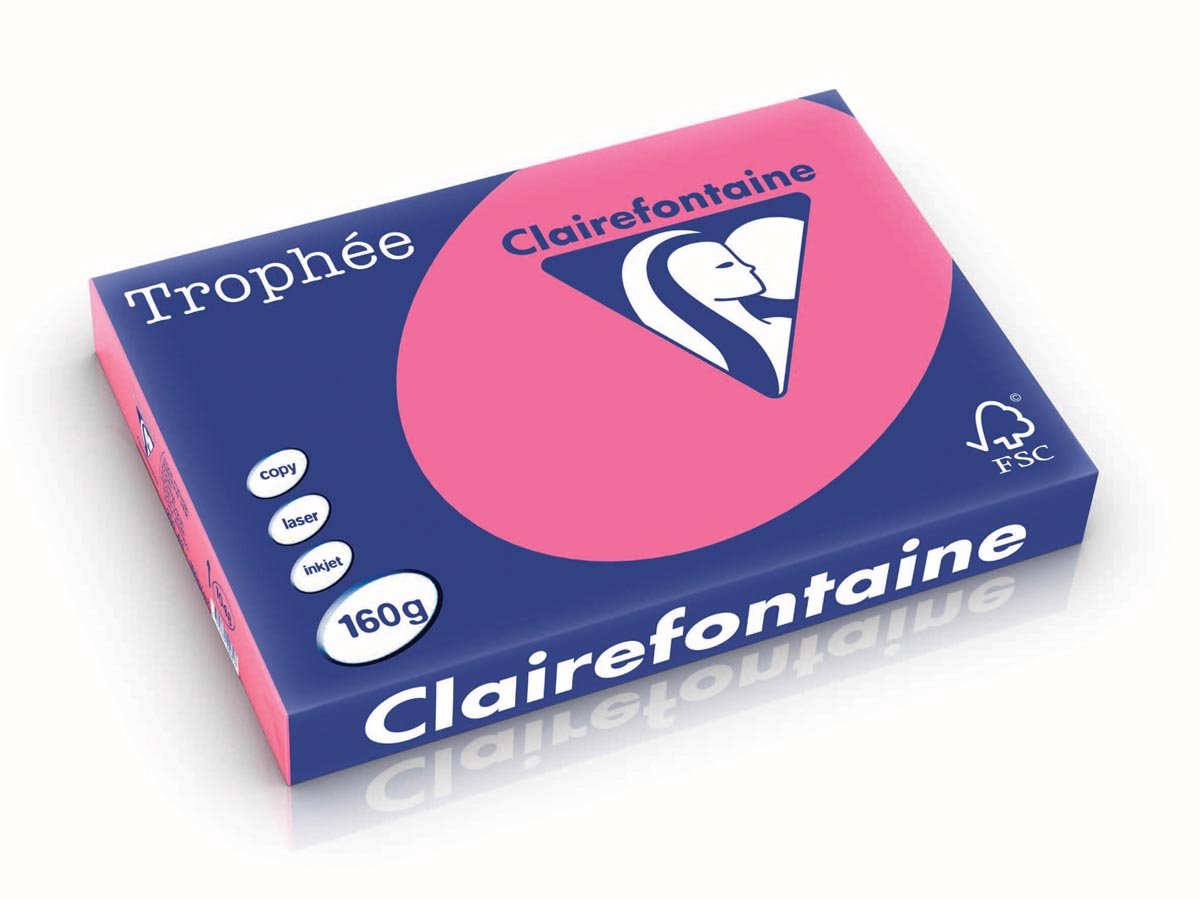 Clairefontaine trophée intens a3 fuchsia 160 g 250 vel