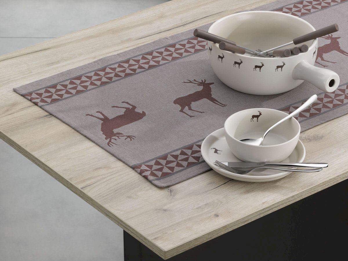 Kela cucina - runner da tavolo Henrik 160 x 50 cm set da 3 pezzi - plastica - marrone