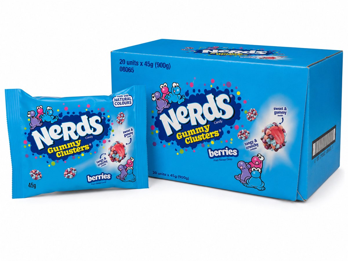 Nerds gummy clusters berries - 20 x 45gr - voordeelverpakking