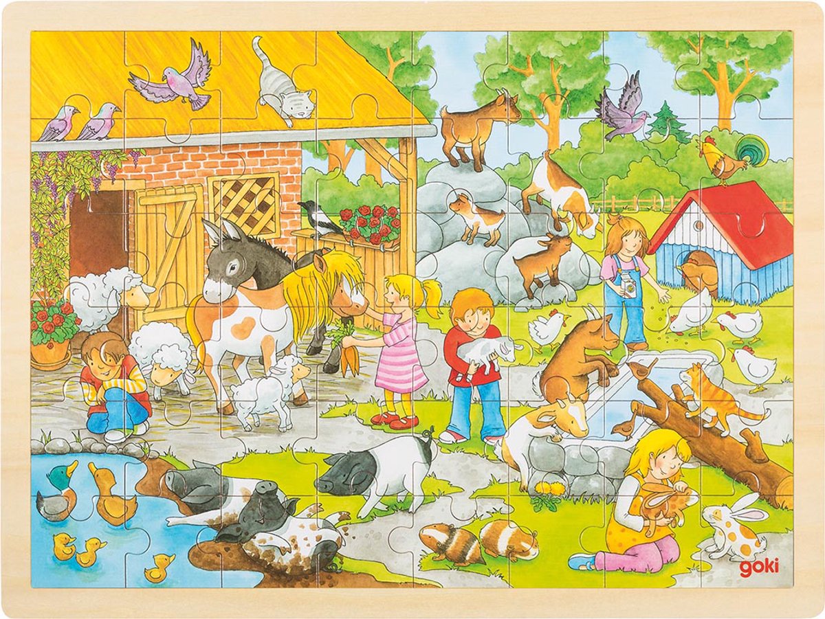 Goki Wooden puzzle puzzle per bambini, 48 °.