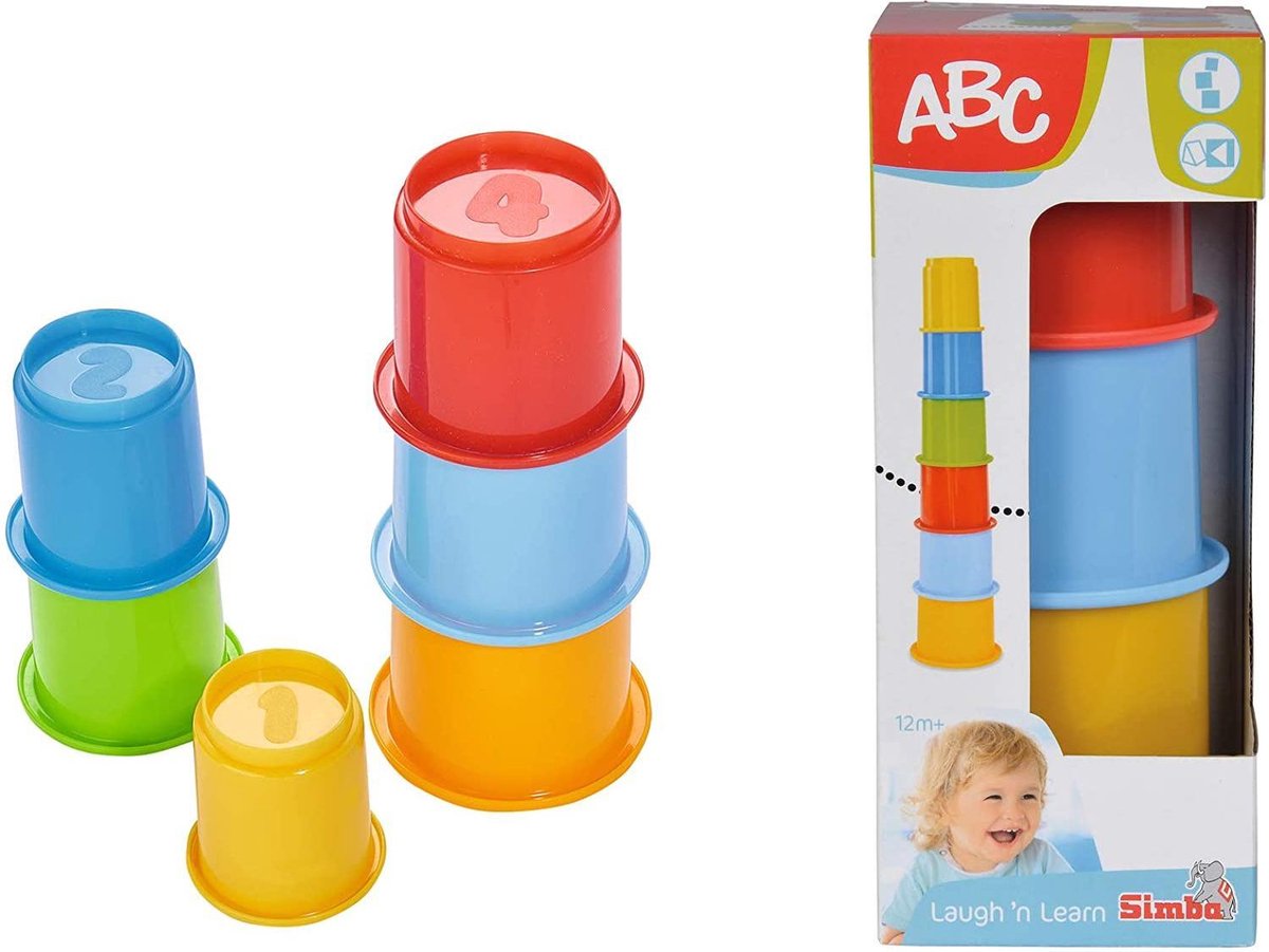 Simba abc - vasos apilables - 0 a 36 meses - clasificador de formas
