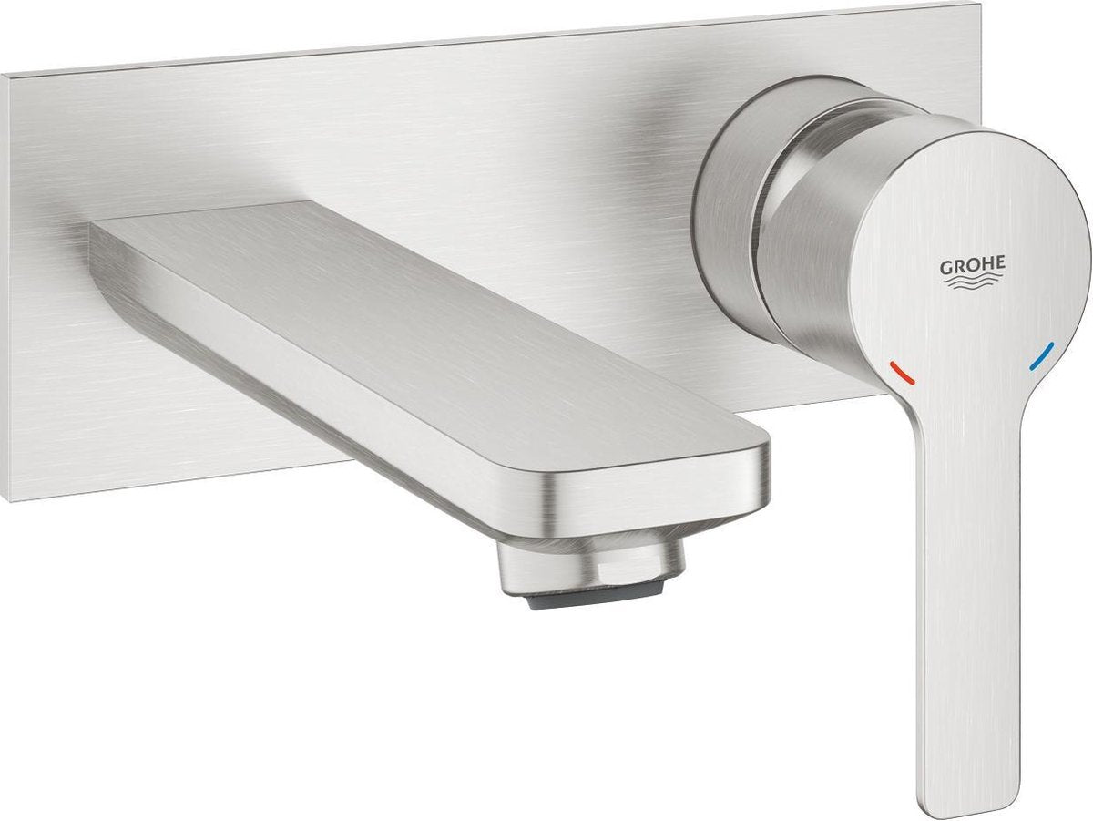 Grohe lineare nuevo grifo para lavabo de dos orificios m - caño mediano - montaje en pared - supersteel