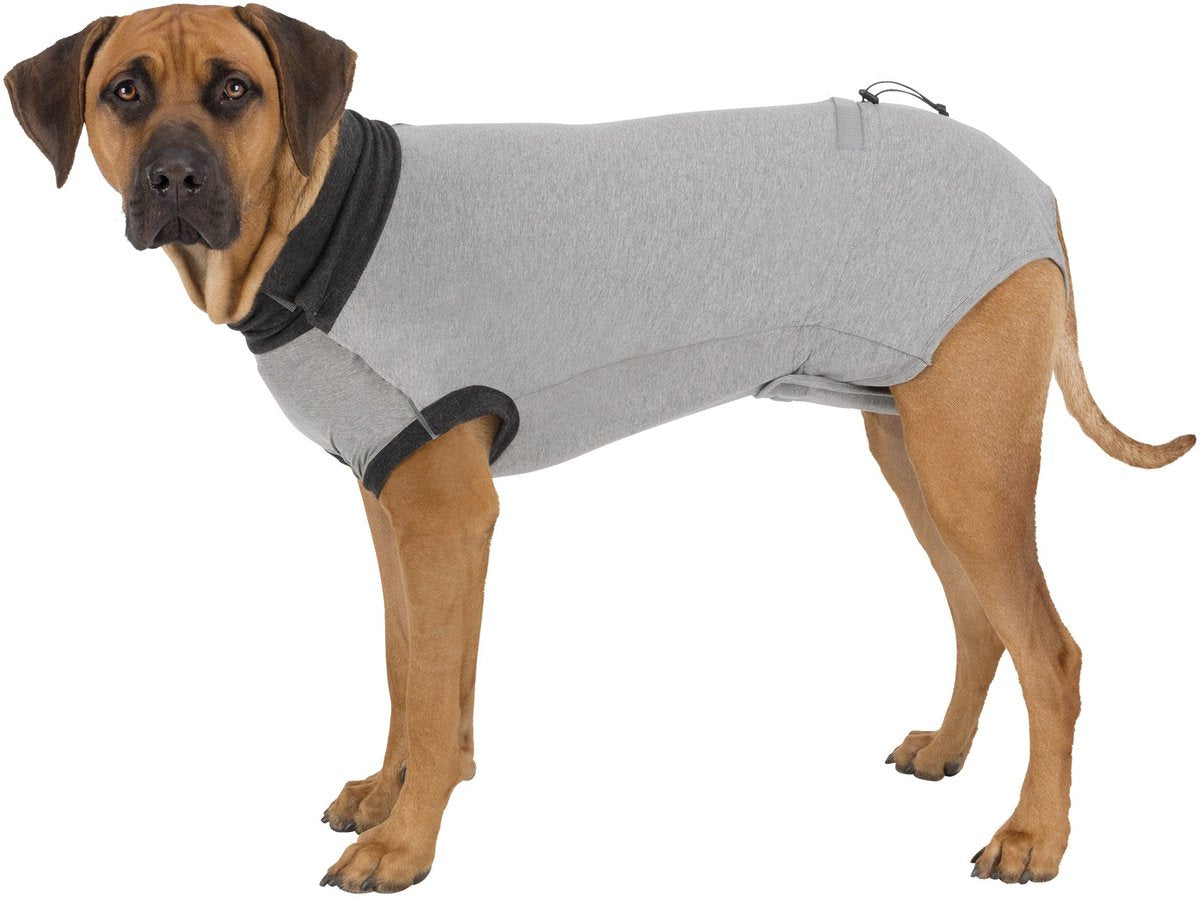 Trixie camisa después de la cirugía - gris xs 25 cm - algodón elastano, traje protector perro