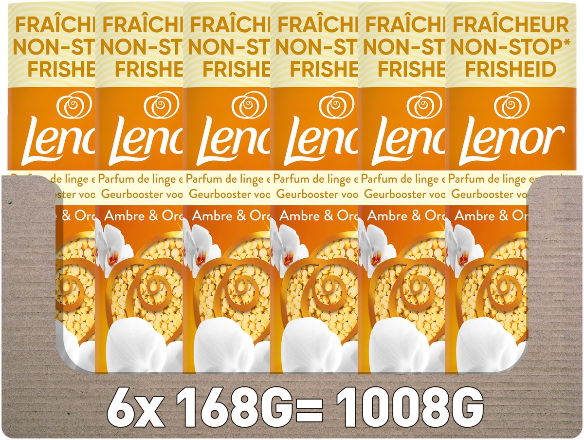 Lenor profumo booster orchidea ambrata - 6 x 168 grammi - profumo per il lavaggio