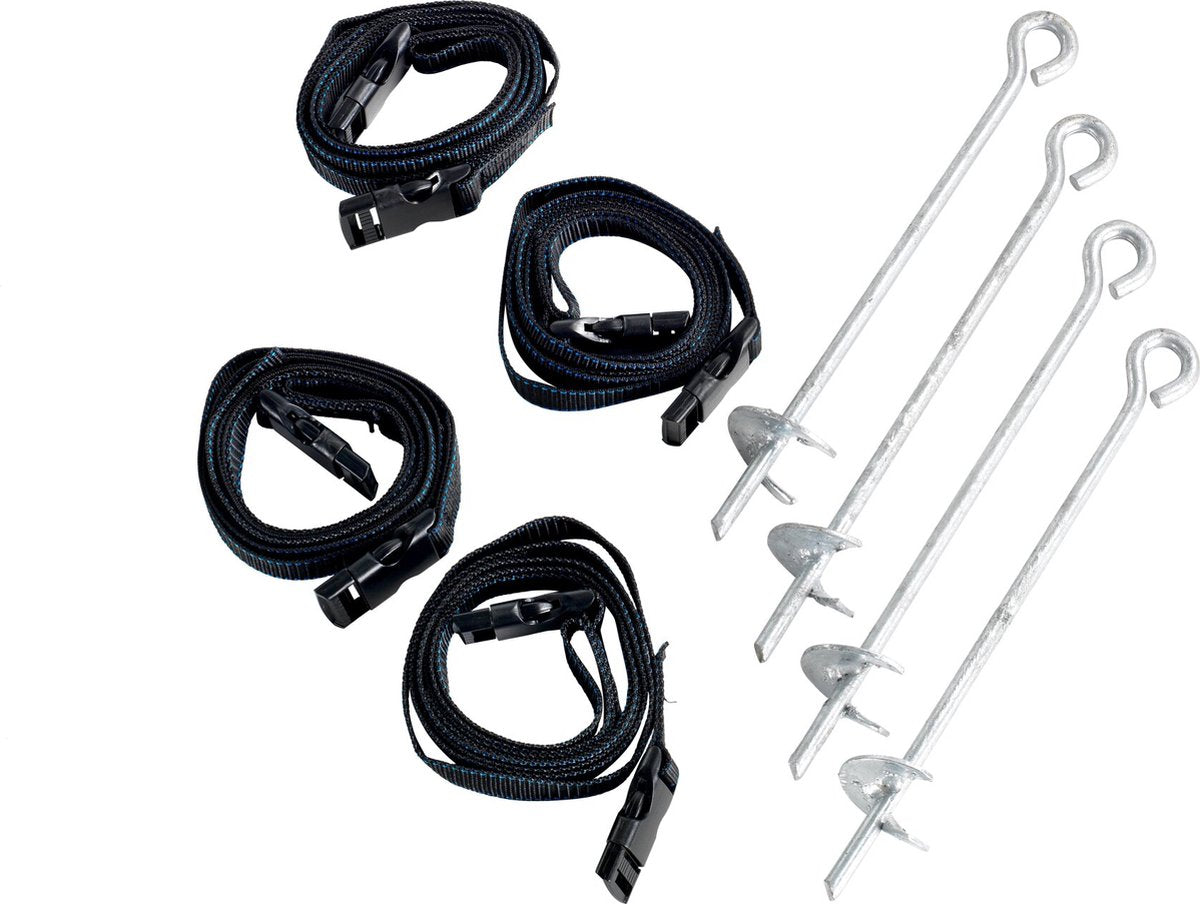 Exit Toys juego de anclaje para trampolín de salida (4 piezas) - juego de anclaje para trampolín - anclaje al suelo - protección contra tormentas