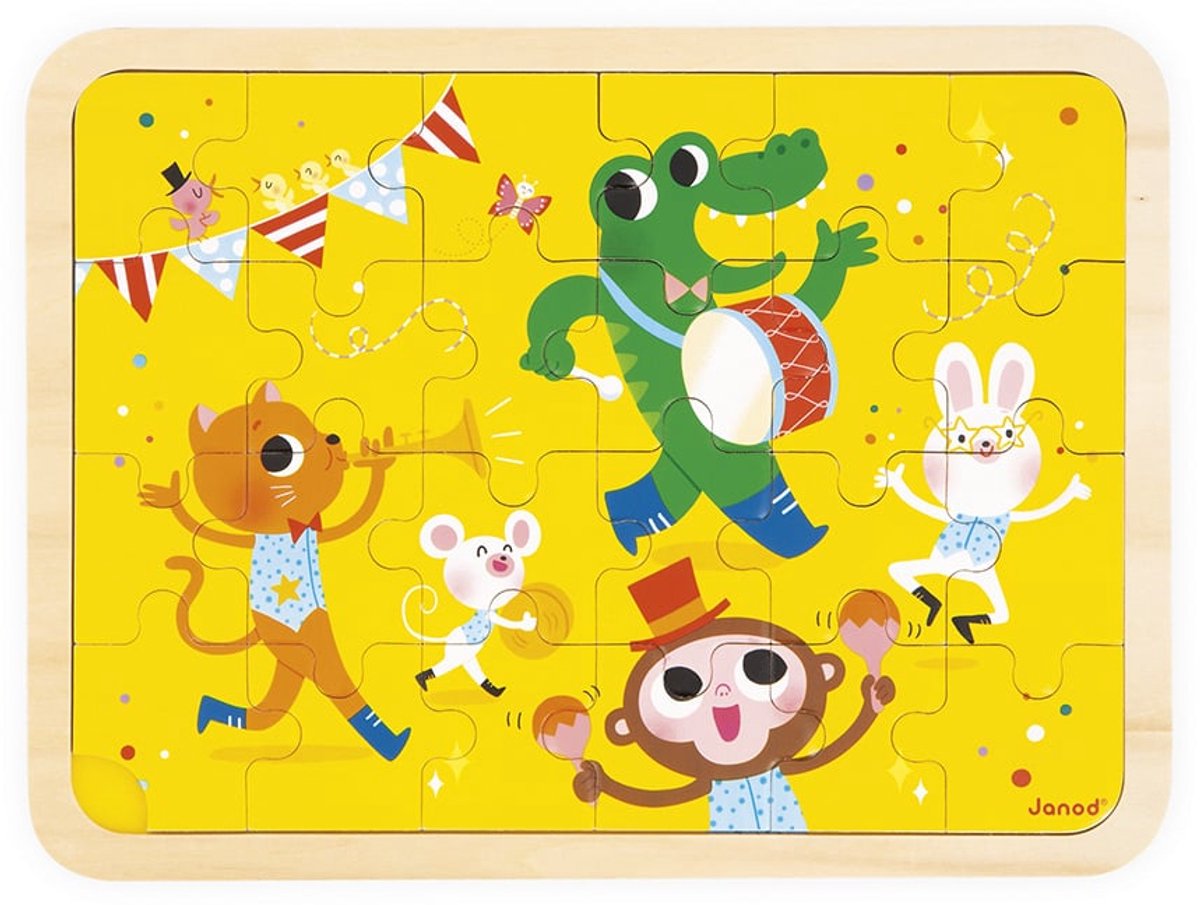 Janod - puzzle in legno - è una festa - 24 pezzi
