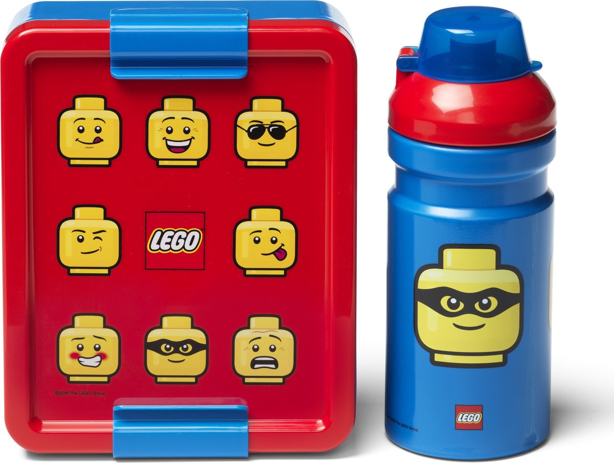 Lego - set de almuerzo icónico - polipropileno - azul