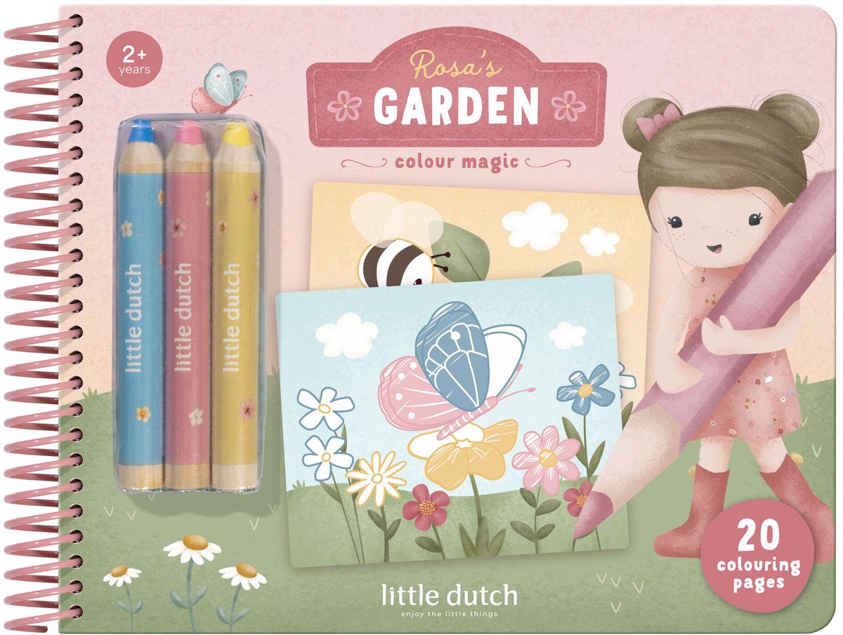 Magico libro da colorare piccola rosa olandese 30 pagine inclusi 3 pastelli