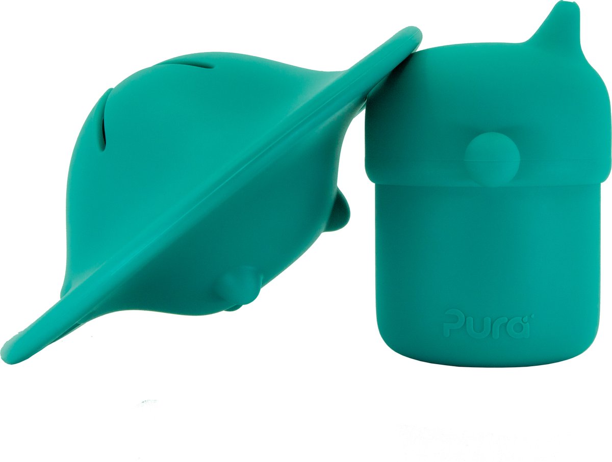 Pura my-my™ - silicone - tazza con beccuccio e snack - 150 ml - menta