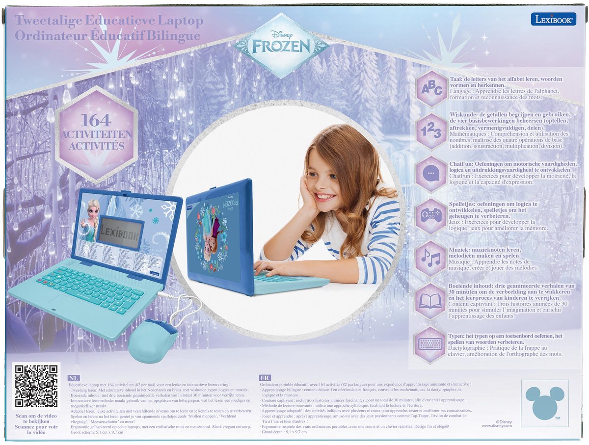Laptop educativo bilingue Lexibook Frozen con 164 attività (nl fr)