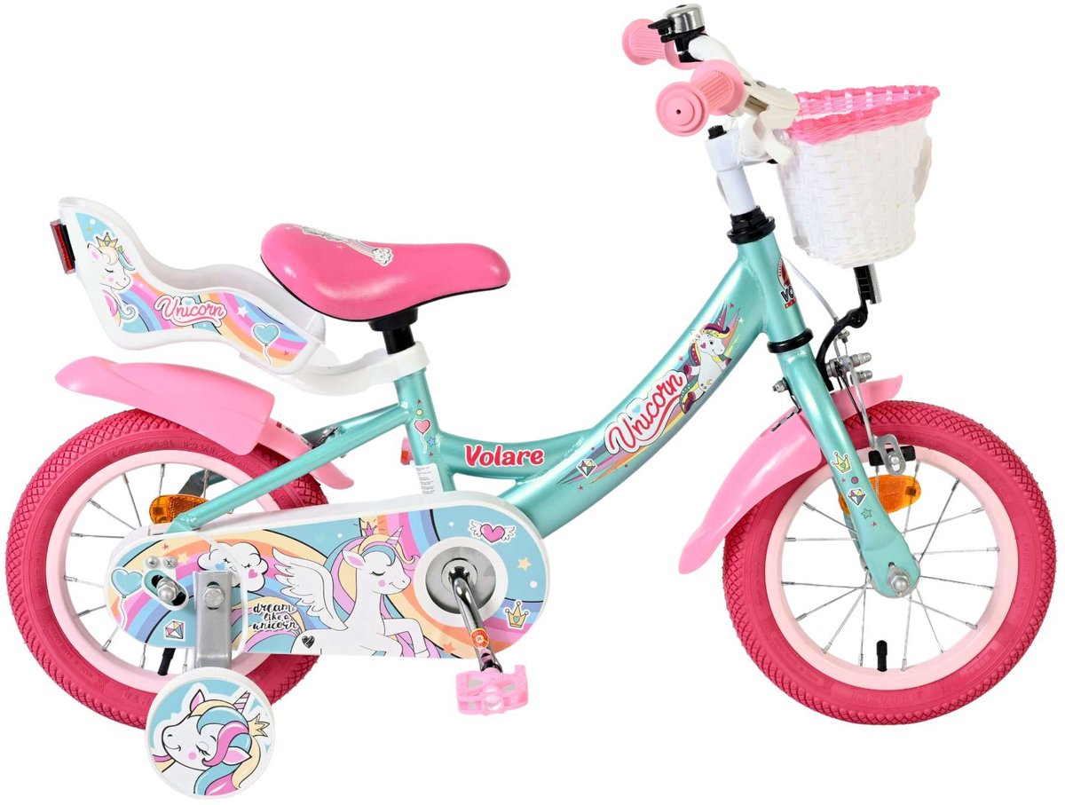 Bicicletta per bambini Volare Unicorn - ragazze - 12 pollici - verde