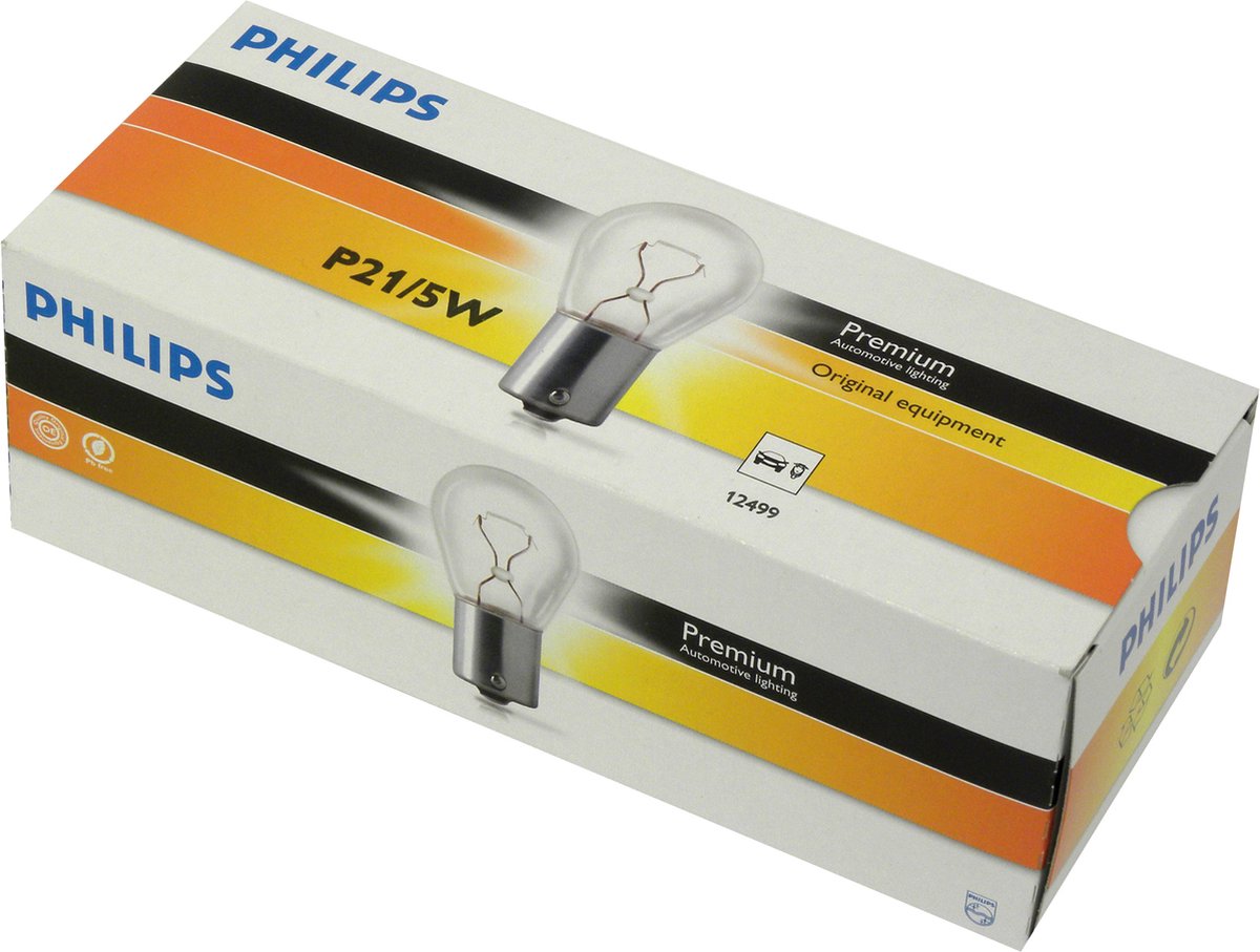 Lampadine ricambio Philips auto p21 5w trasparenti 10 pezzi