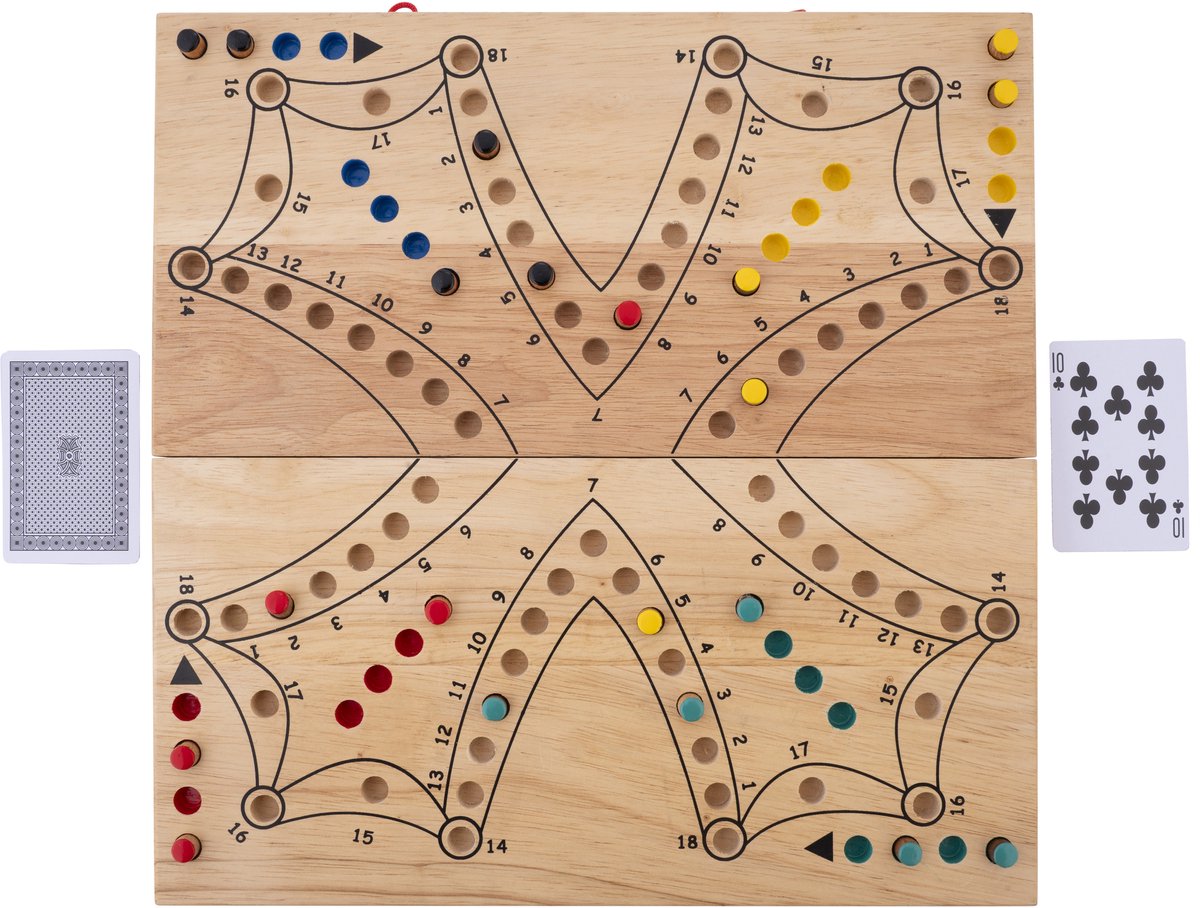 Longfield Toc Game XL Pieghevole 4 Giocatori – Gioco da Tavolo in Legno – Gioco di Strategia Extra Large – Gioco da Tavolo da Viaggio – da 2 a 4 Giocatori – Angel Heart