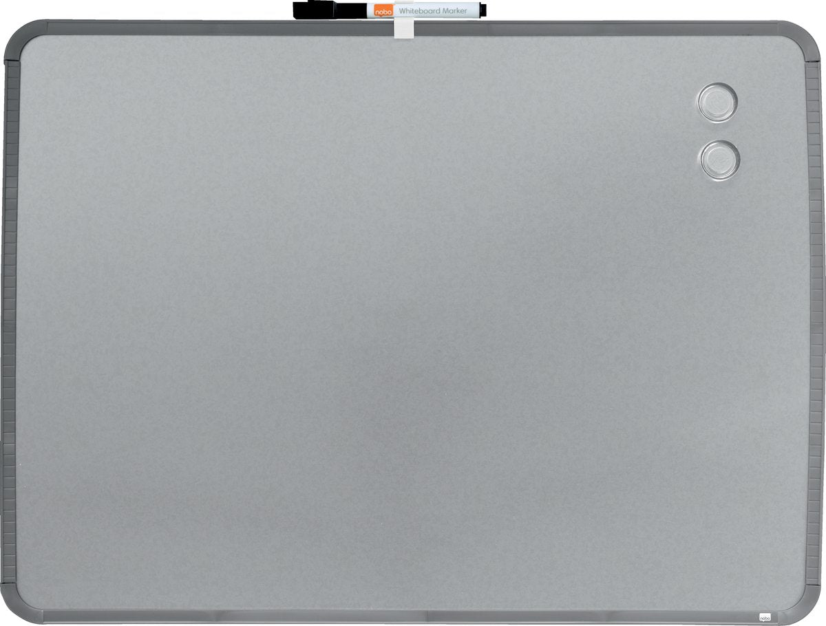 Nobo magnetisch whiteboard met smal zilverkleurig frame 58x43cm - zilver