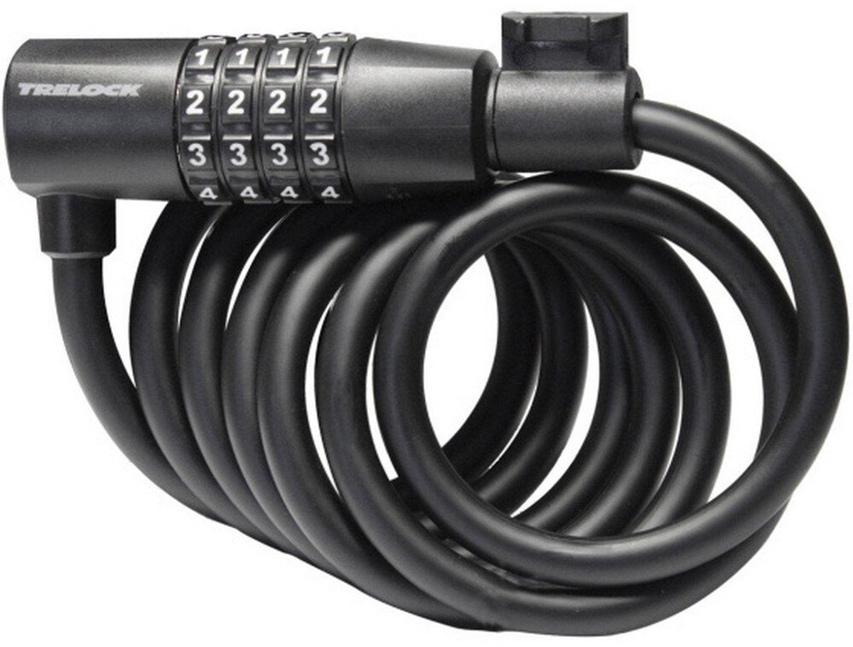 Trelock SK108 Código de bloqueo del cable espiral 180 8 mm negro