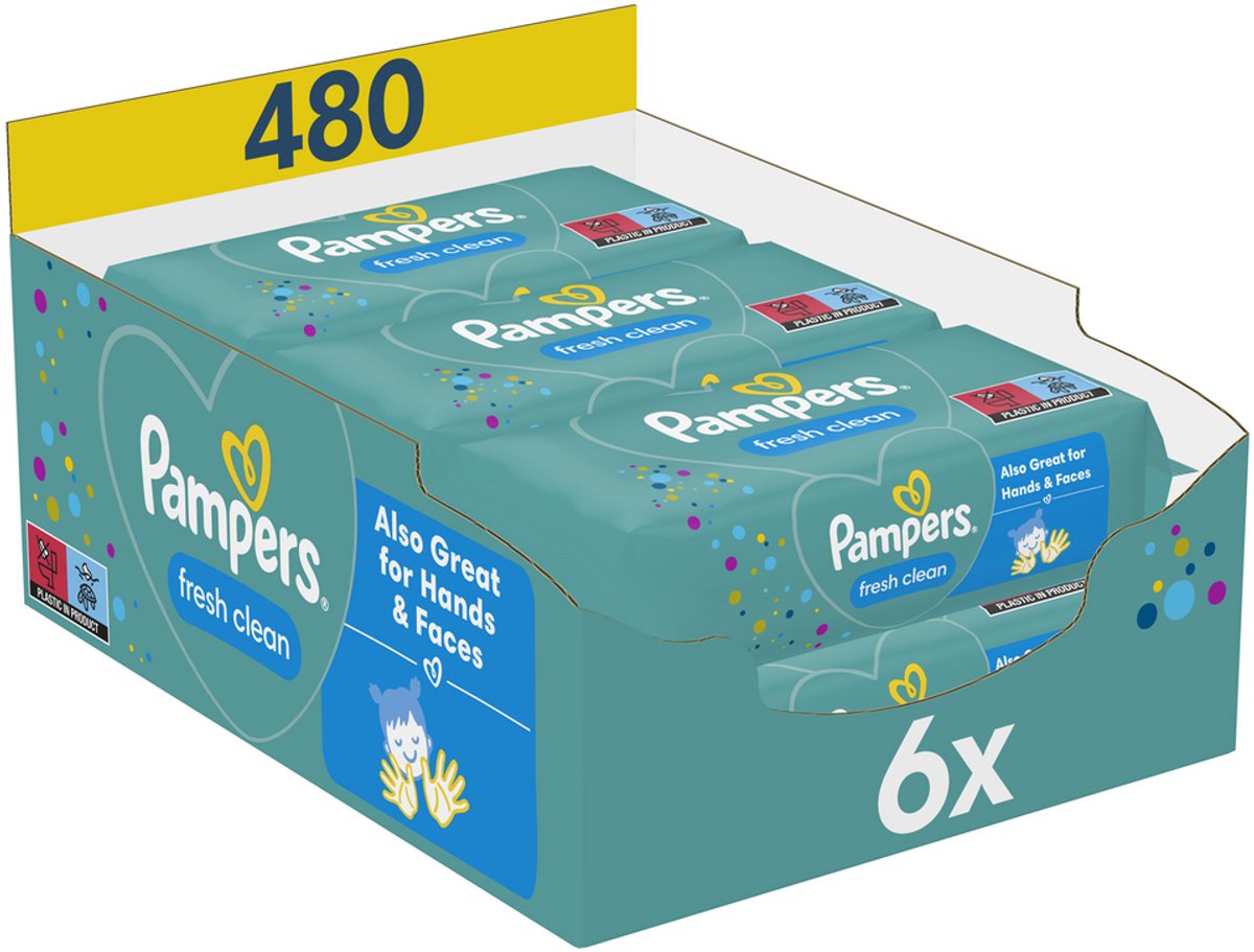 Salviette per neonati Pampers Fresh Clean 6 confezioni = 480 salviette
