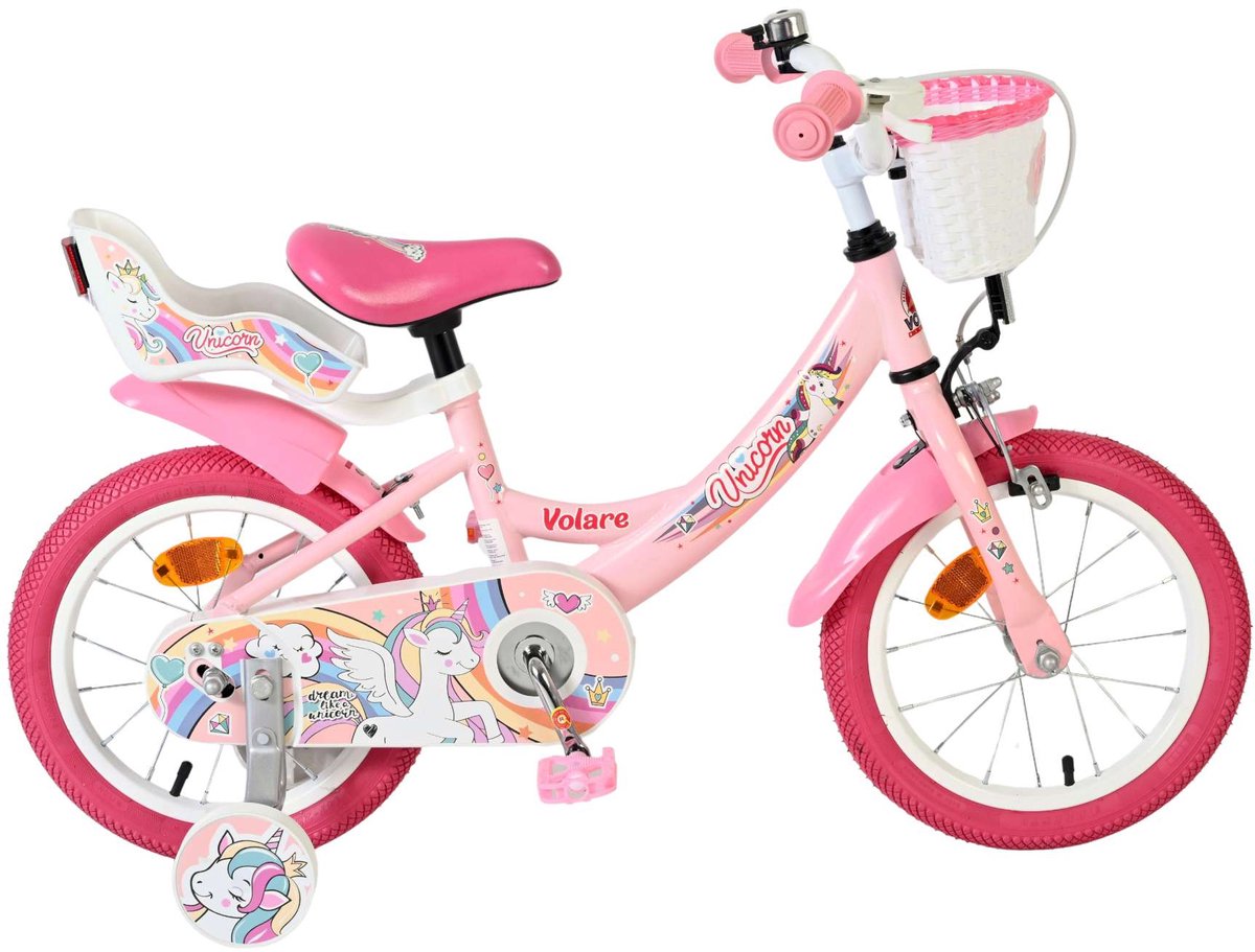 Bicicletta per bambini Volare Unicorn - ragazze - 14 pollici - rosa