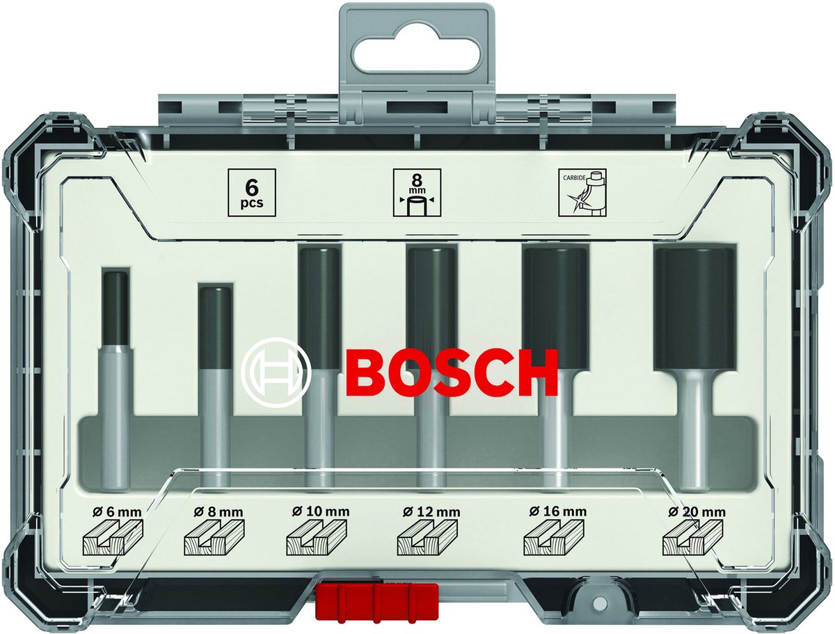 Set frese per scanalature Bosch da 6 pezzi codolo ¼ - 2607017467