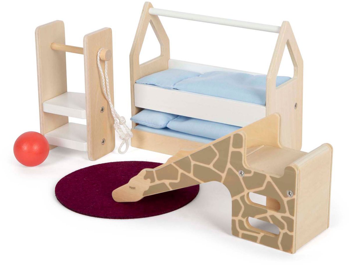 Camera da bambola in legno di piccoli piedi per bambini