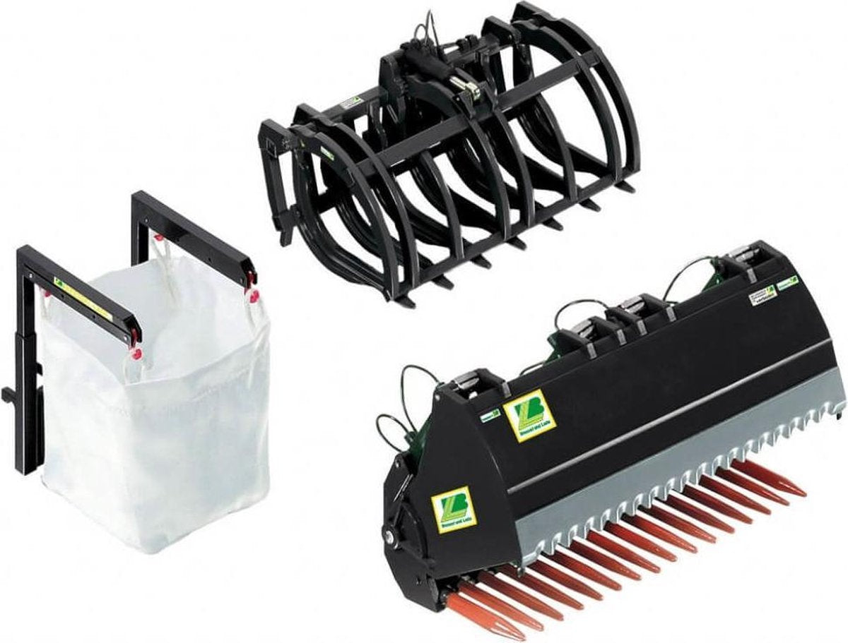 Wiking 077386 set di attrezzi per caricatore frontale b, nero, 1:32, da 14 anni