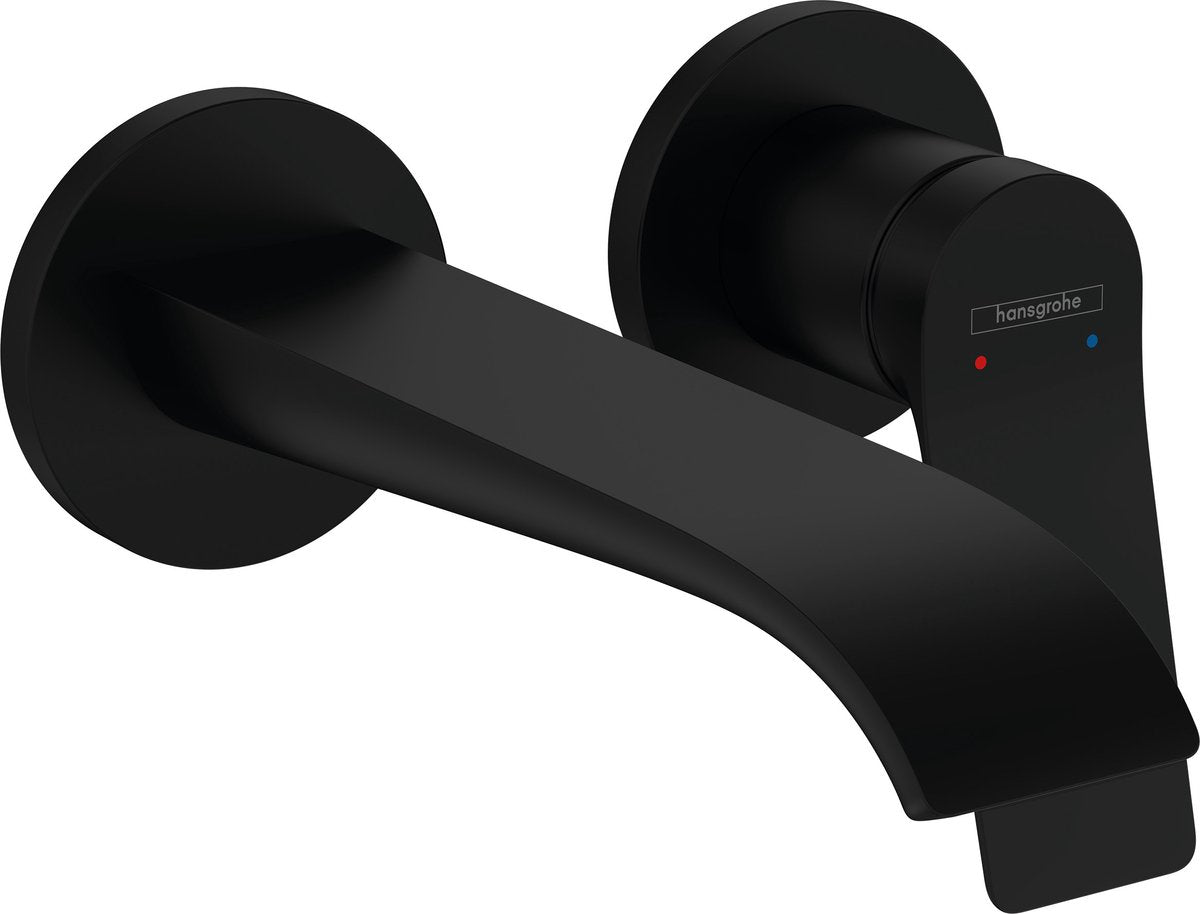Hansgrohe Vivinis grifo monomando para lavabo empotrado saliente a pared 192 mm negro mate