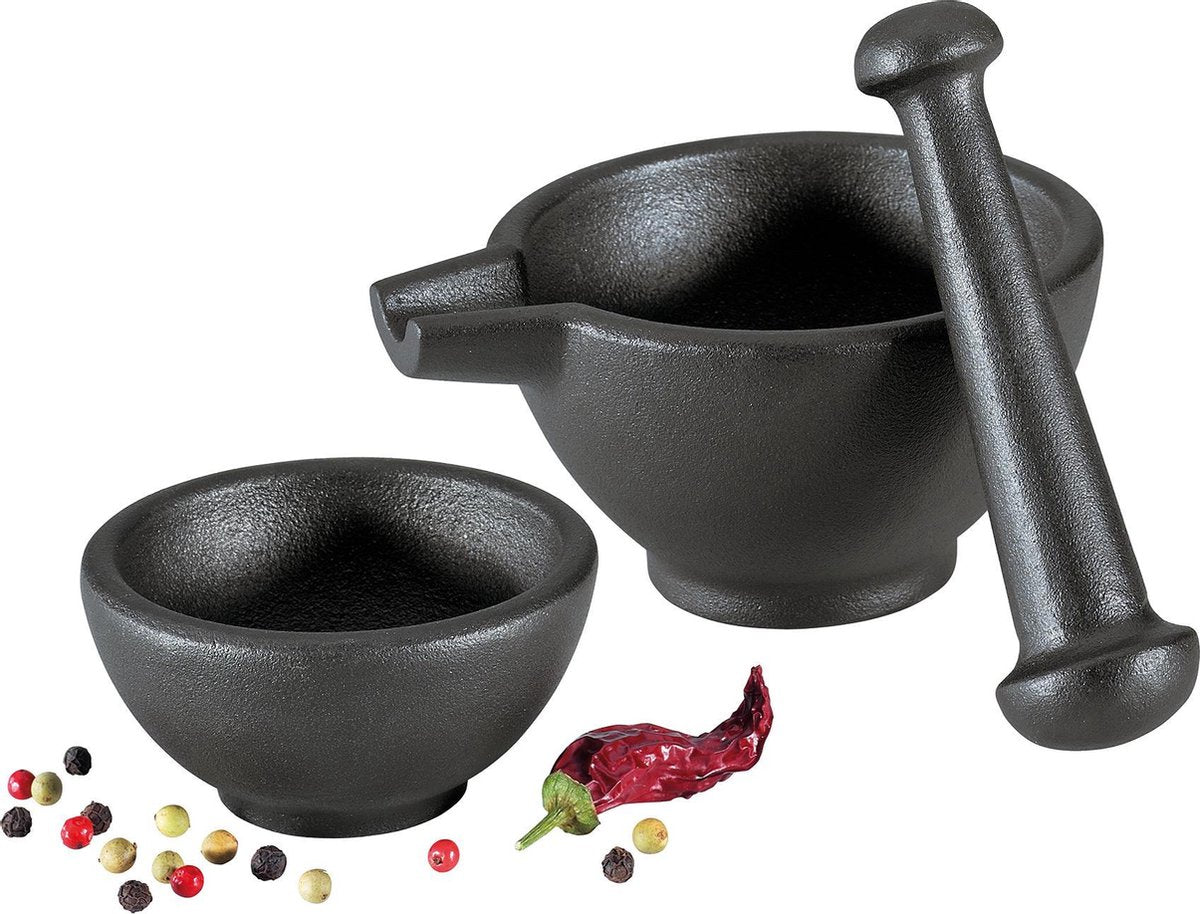 Set di mortaio Zassenhaus, ghisa in 3 pezzi