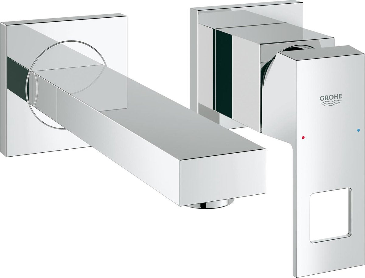 Grohe eurocube wandgemonteerde inbouw wastafelkraan - korte uitloop - exclusief inbouwdeel - chroom