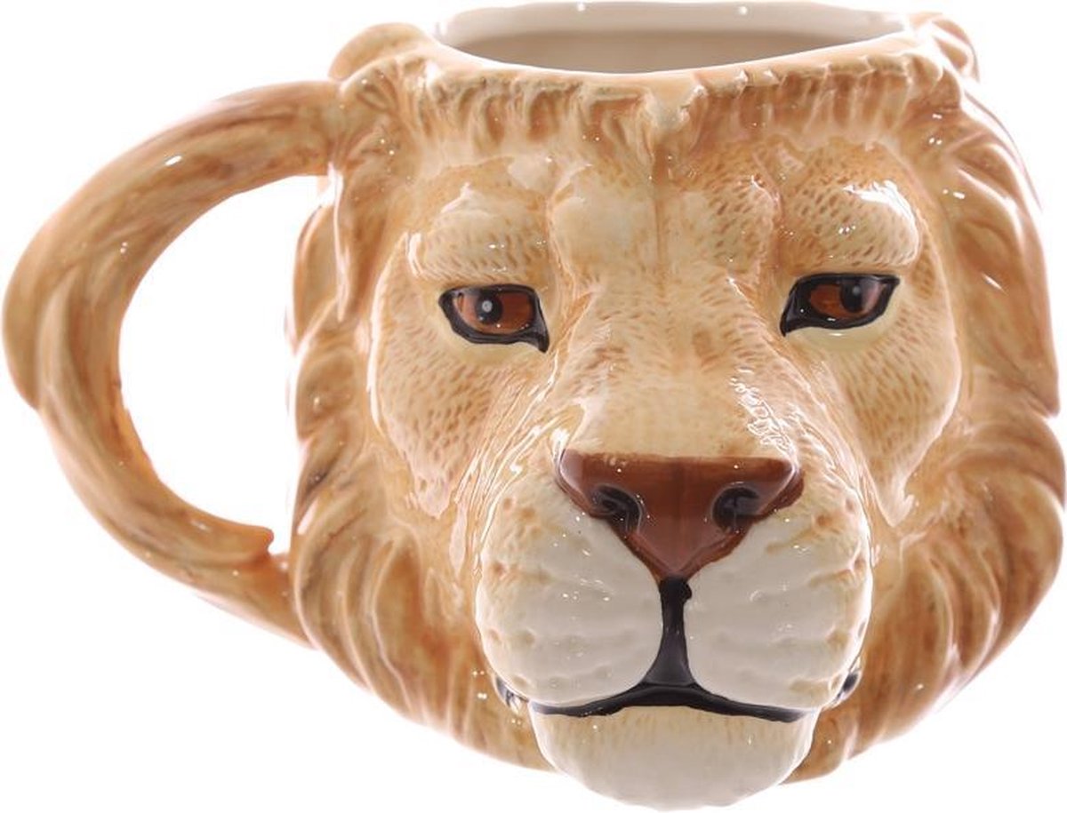 Tazza in ceramica formata da leone