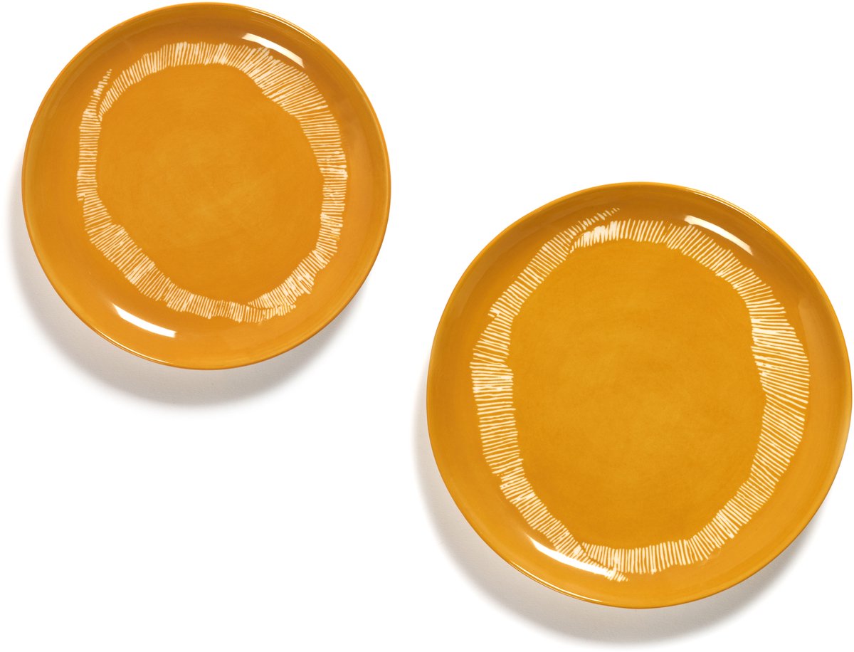 Serax - ottolenghi feast - bord s - geel wit - 19 ø - 2 stuks
