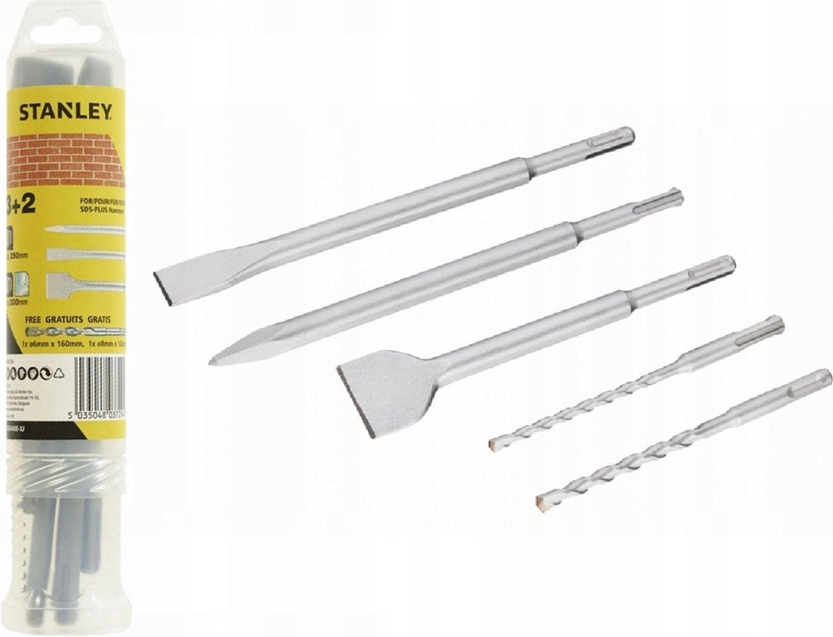 Set di scalpelli e punte Stanley sds+ 5, ø6x160, 8x160, scalpello a punta sta54400-xj