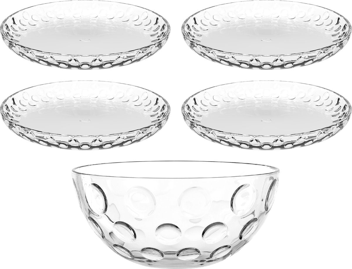 Leonardo cucina set di ciotole e piatti optic - 5 pezzi