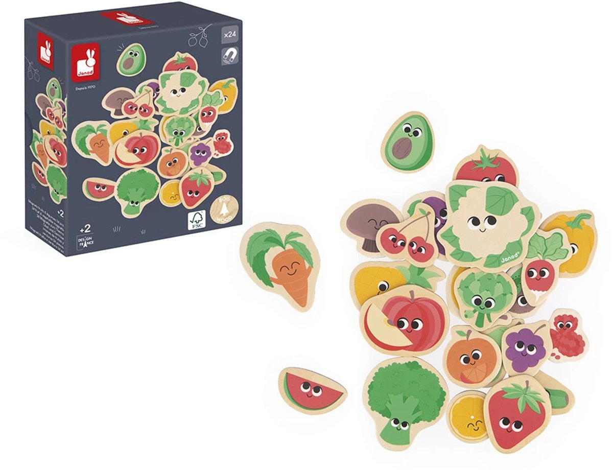 Janod - set magnetico - frutta e verdura