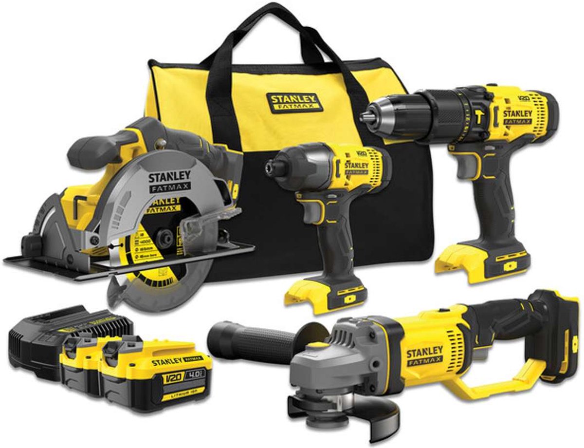 Stanley - tool combination set - impact drill - angle grinder - circular saw - impact screwdriver - 18v
