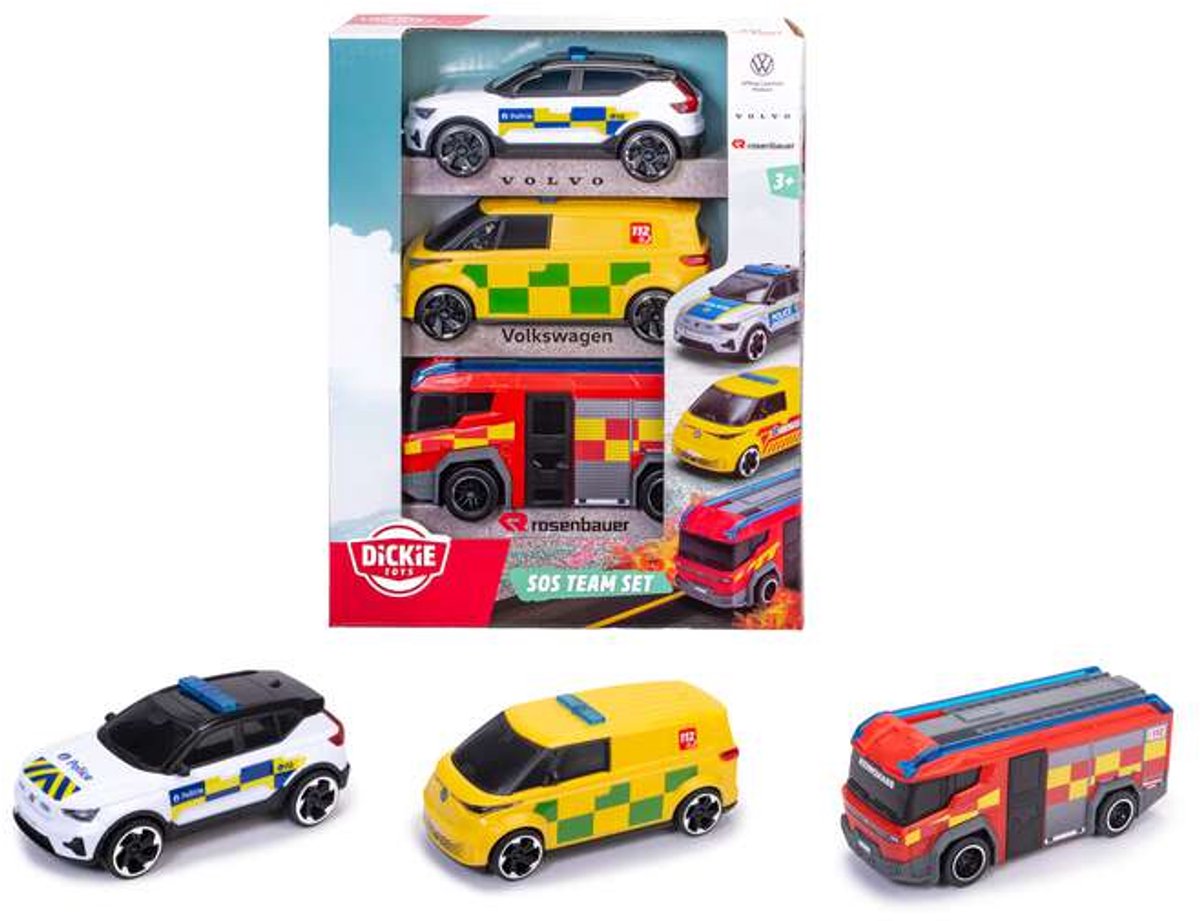 Dickie Simba Toys - set squadra belga sos 3 pezzi - 203712028014