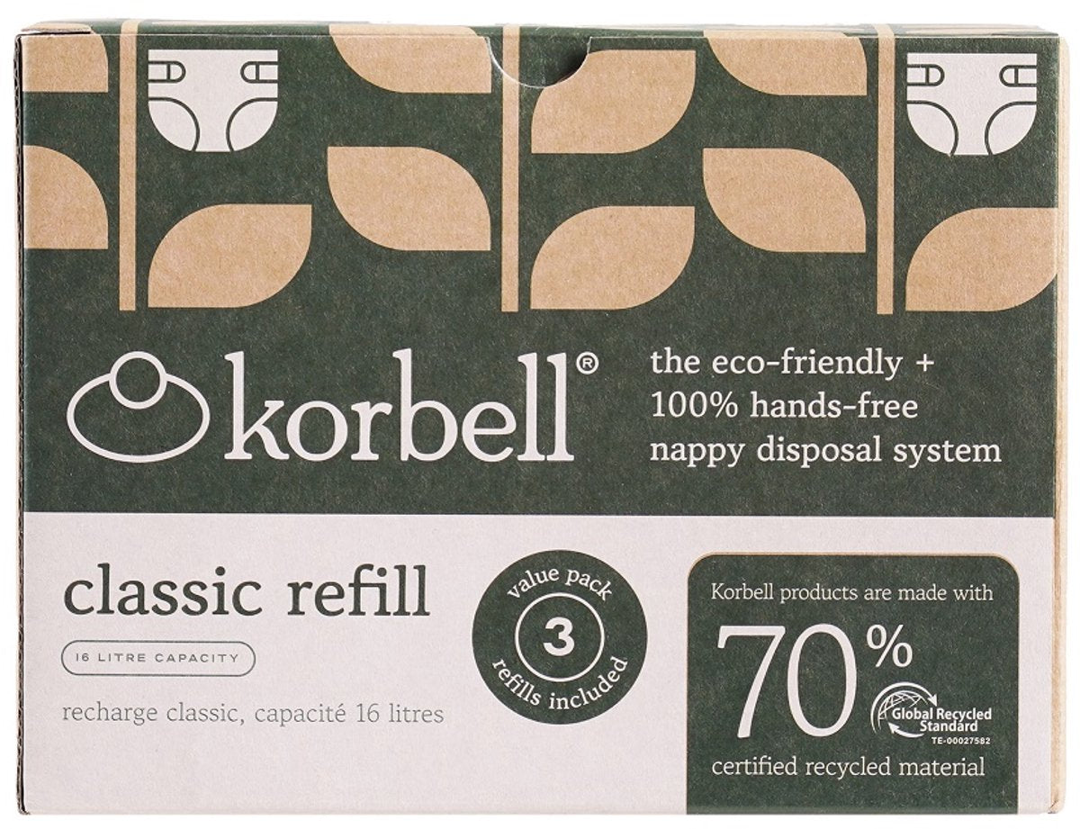 Ricarica per secchiello per pannolini Korbell 16l | Confezione da 3