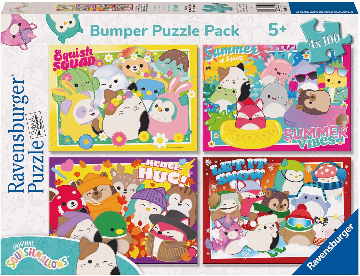 Ravensburger puzzle squishmallows 4 in 1 100 pezzi