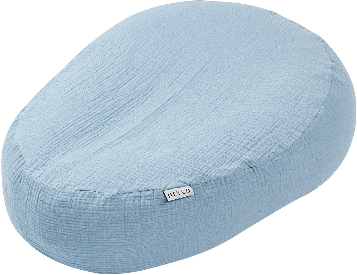 Meyco baby uni relaxhoes voor voedingskussen - pre-washed hydrofiel - jeans blue