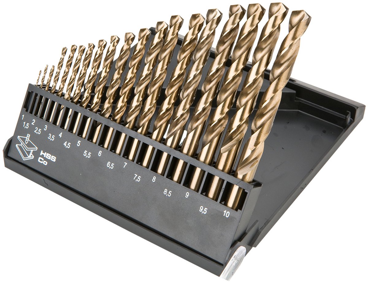 Graphite serie - hss-co metaalboren set - 19 stuks - 1.0-10.0 mm - 5% kobalt