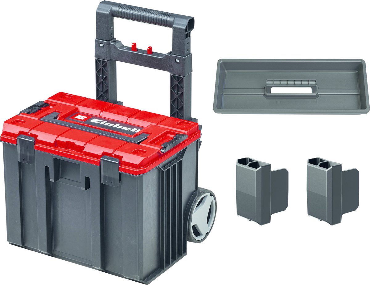 Maleta del sistema Einhell e-case l - máx. capacidad de carga: 120 kg - almacenamiento y transporte universal de accesorios y herramientas - con ruedas - apilable - conectable