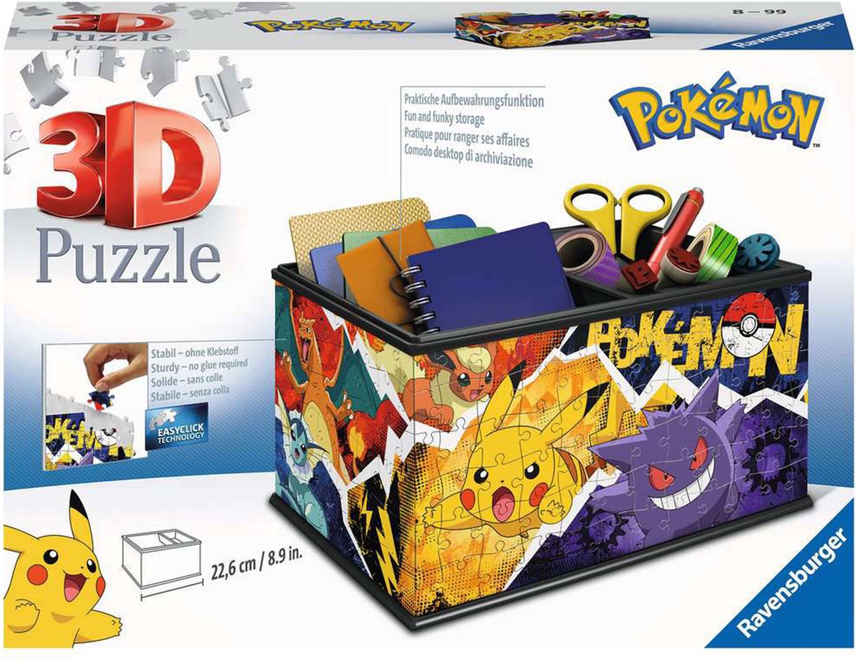 Ravensburger pokémon 3d puzzle 3d personaggi dei cartoni animati