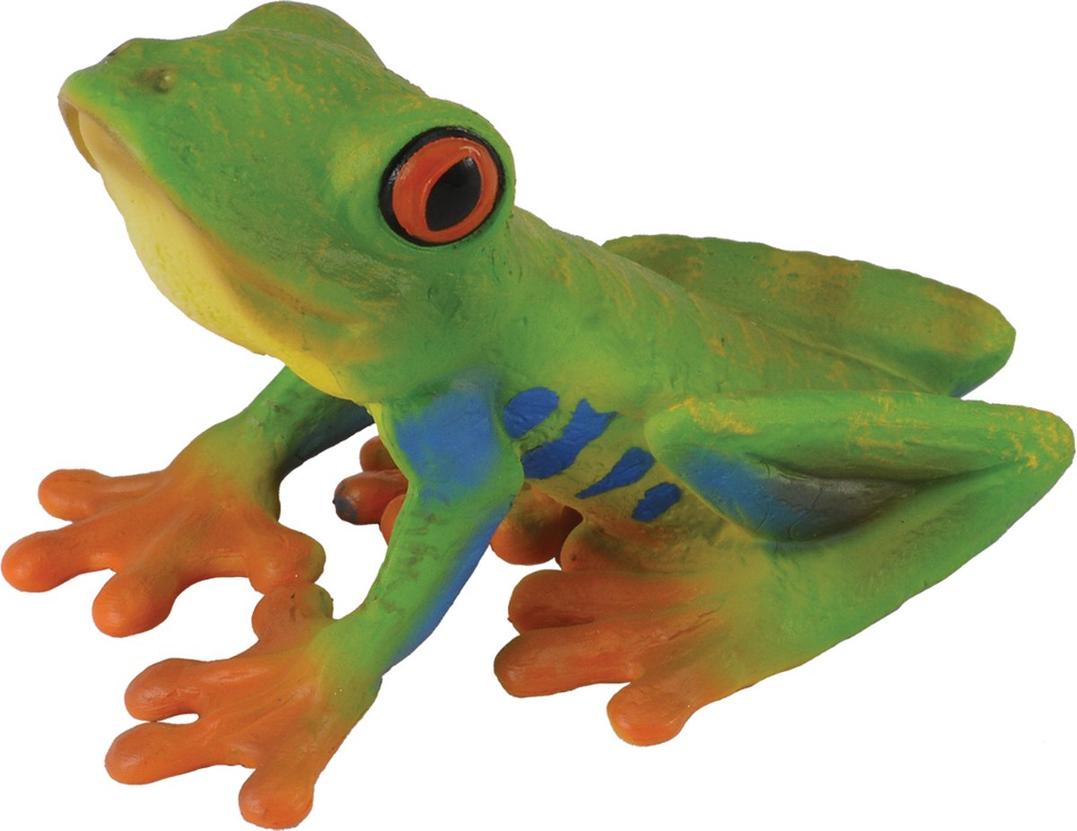 Statuetta Collecta - rana lemure dagli occhi rossi - (m) - insetti - dipinta a mano - miniatura