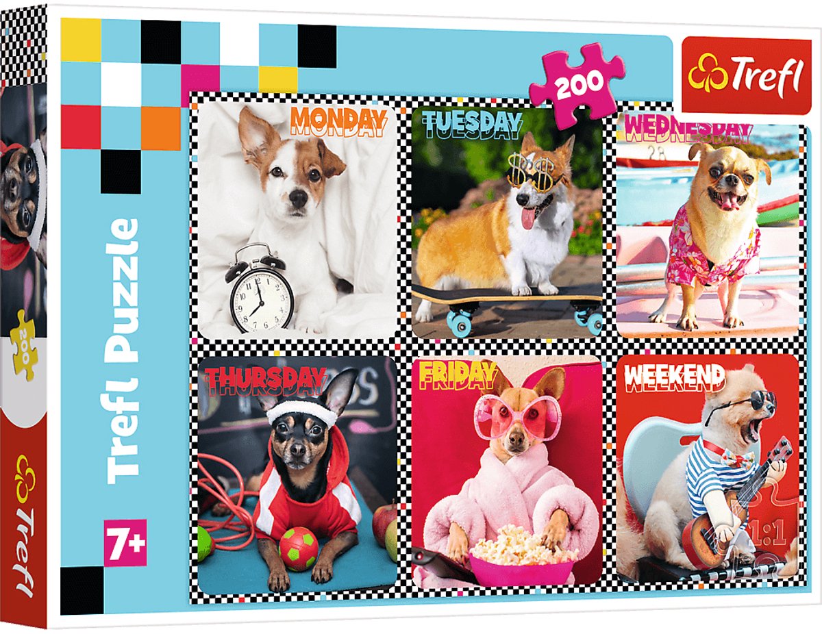 Puzzle Trefl - puzzle 200 pezzi - cani felici - cartone.