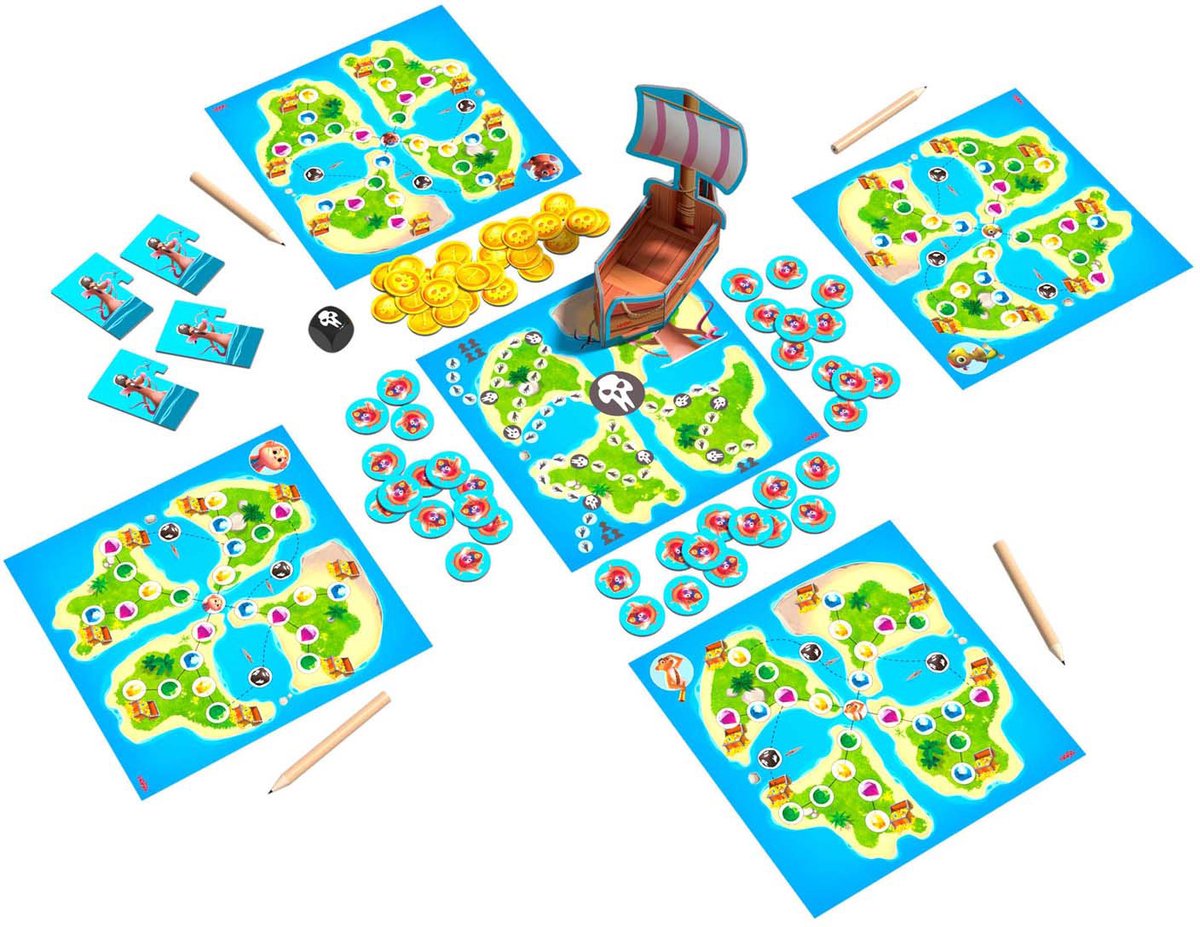 Gioco da tavolo Haba Skull Island Pirate Adventure per bambini.