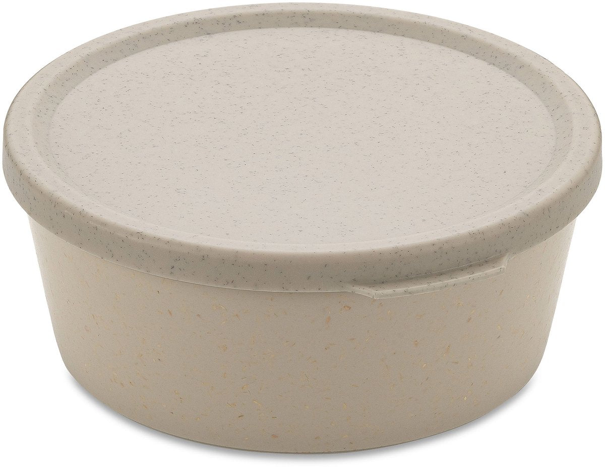 Cuenco Koziol con tapa, 0,89 l, ecológico, beige arena - | conectar el tazón