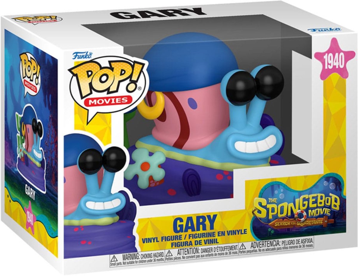 Funko bob esponja schwammkopf la película de bob esponja - gary (películas pop!) figura de vinilo 1940 pop unisex! - neutro - estándar