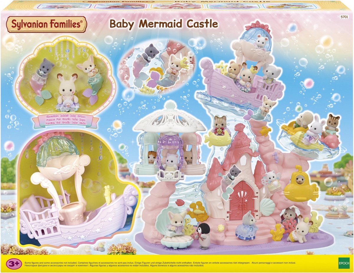 Sylvanian Families 5701 castello della sirenetta - incluse 3 figure da gioco per bambini