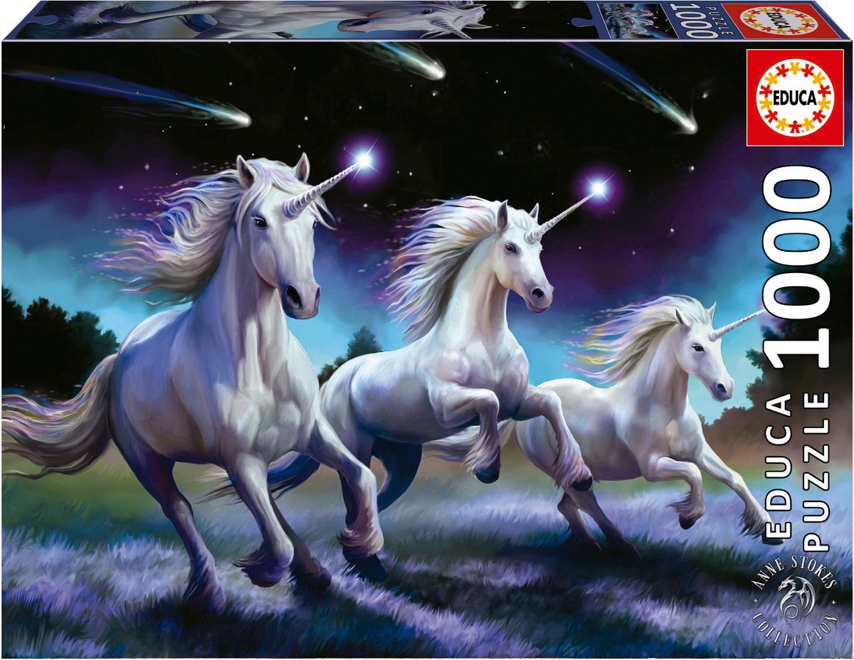 Educa puzzle unicorni (anne stokes) 1000 pezzi
