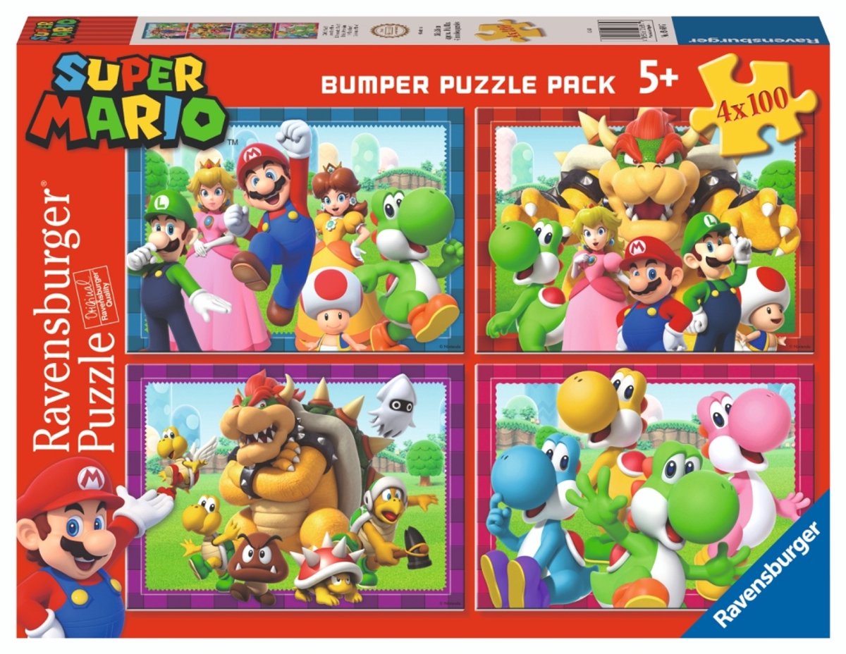 RAVENSBURGER 4in1 puzzle Super Mario 4x100 pezzi
