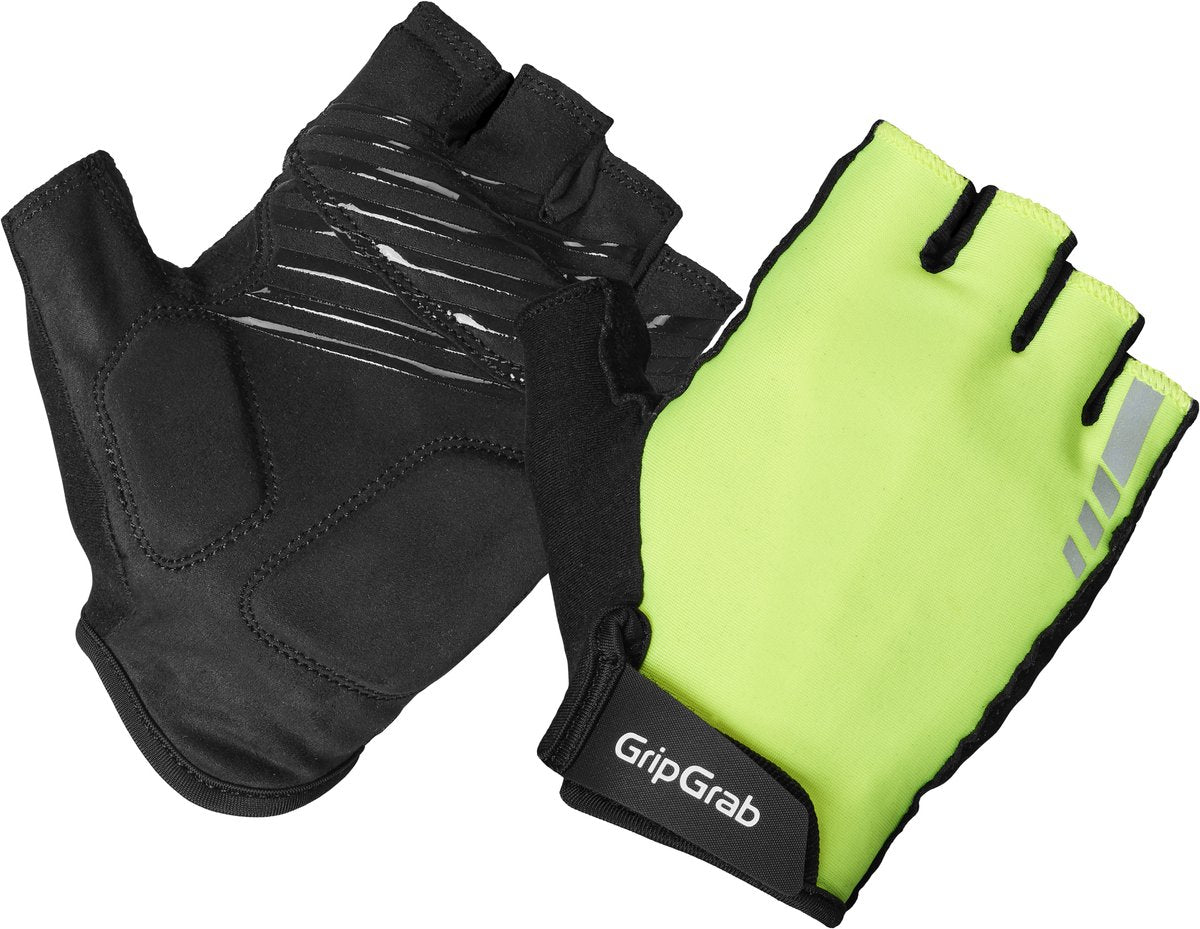 Gripgrab - guantes de ciclismo de verano para mujer con dedos cortos y acolchados para mujer - amarillo de alta visibilidad